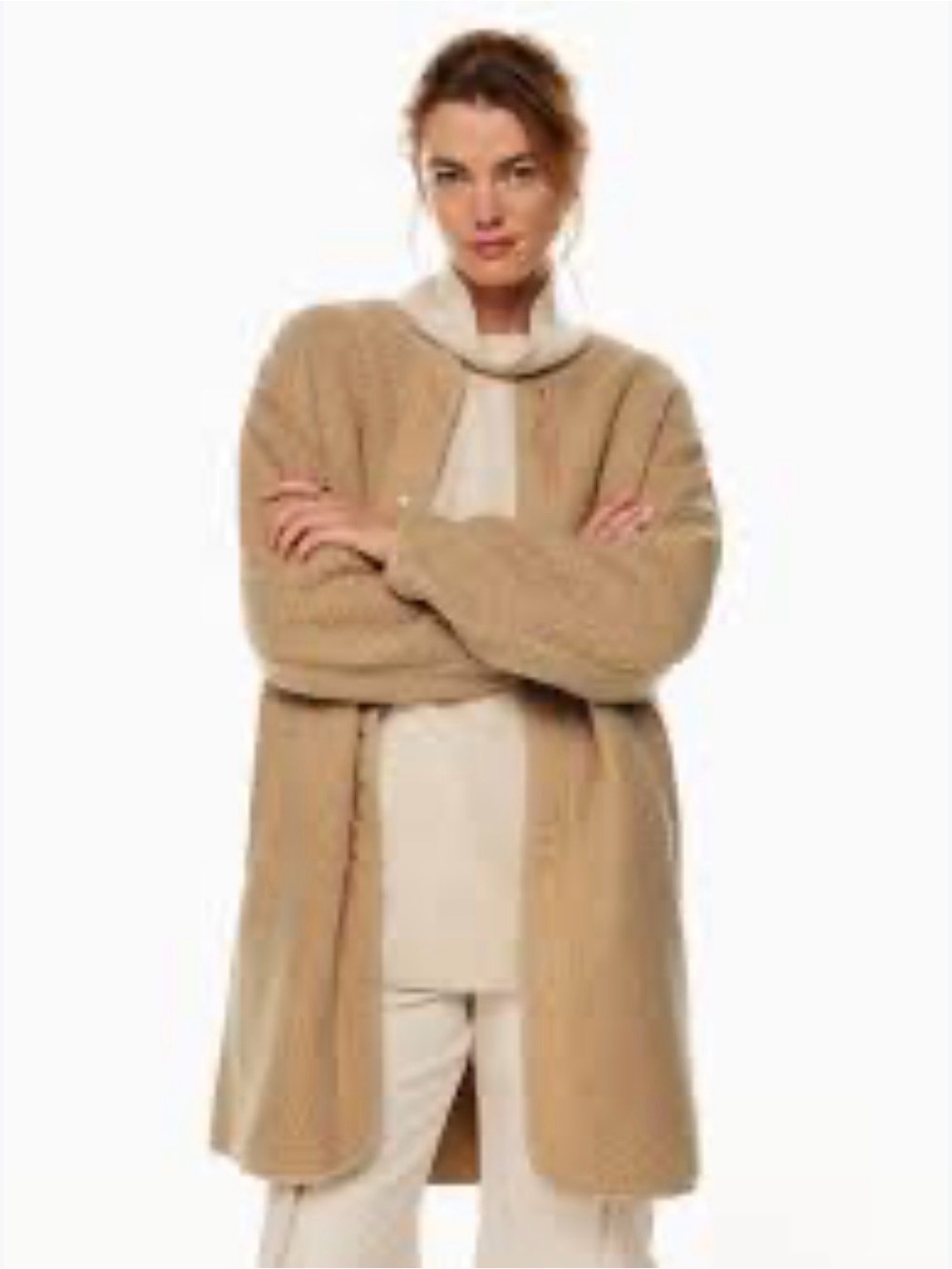 Wilfred free sherpa liner Camel Teddy Open-Front Coat